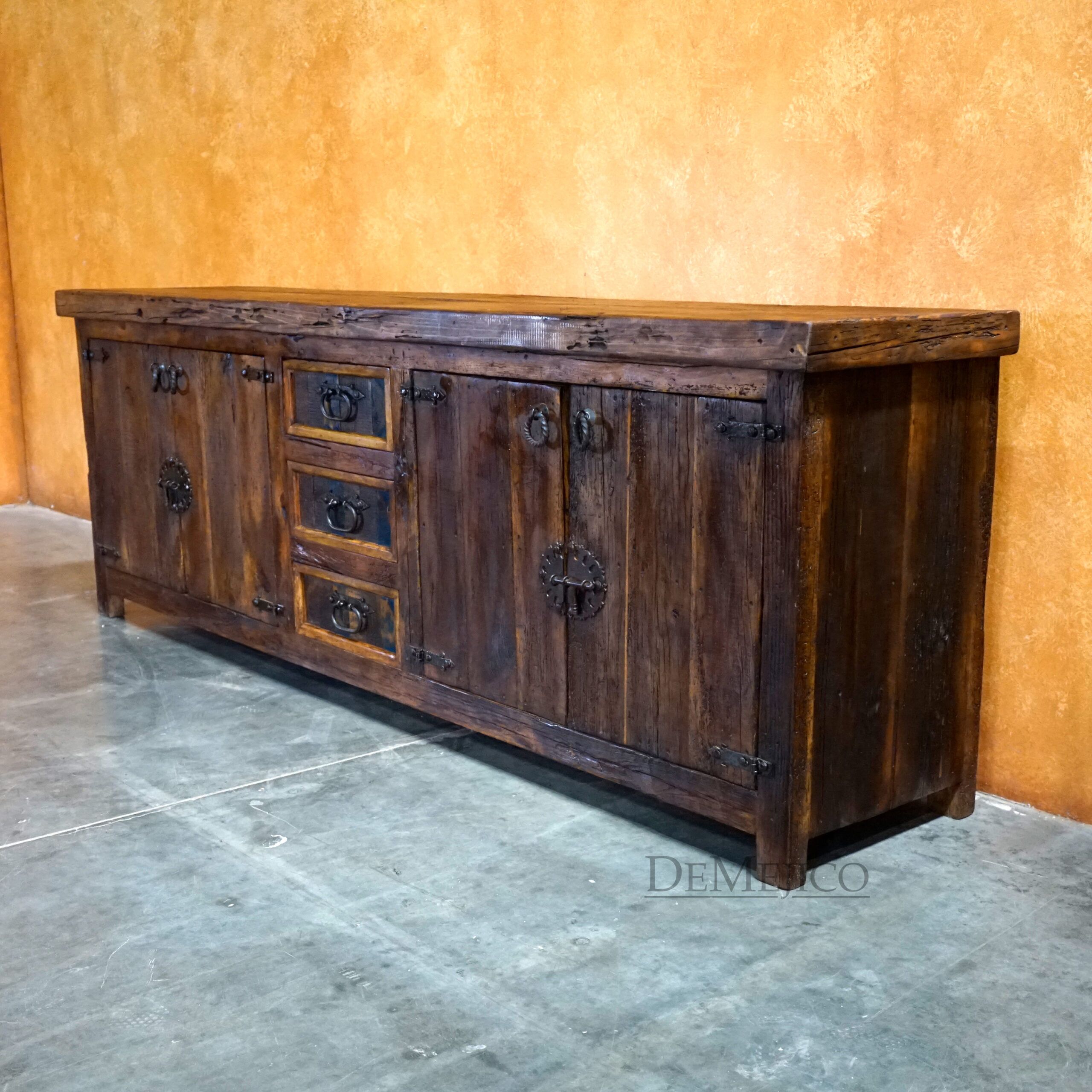 Colorado Buffet, Old Wood Buffet, Spanish Buffet Table - Demejico