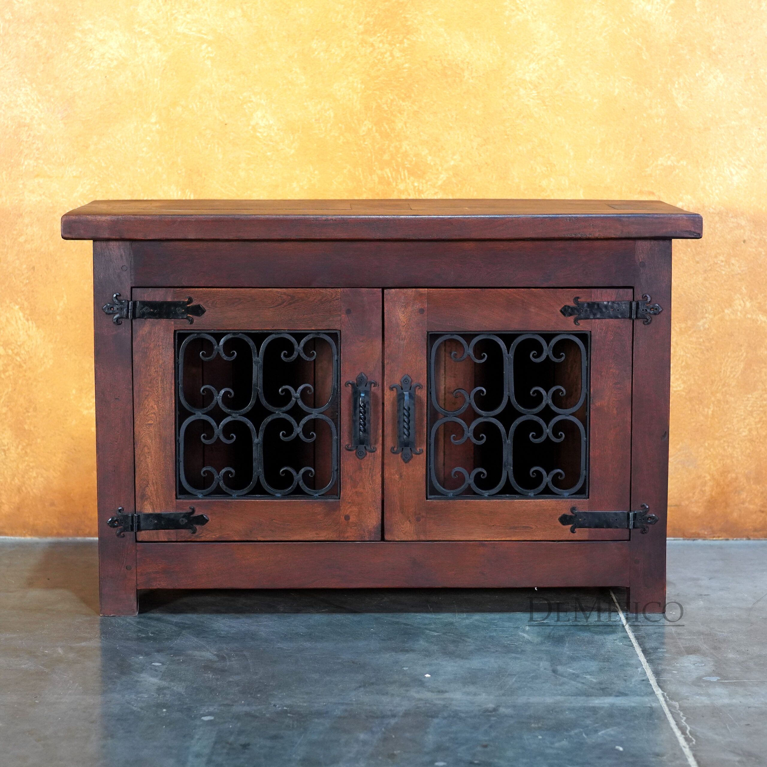 Espanola TV Stand, Mesquite Wood TV Stand - Demejico