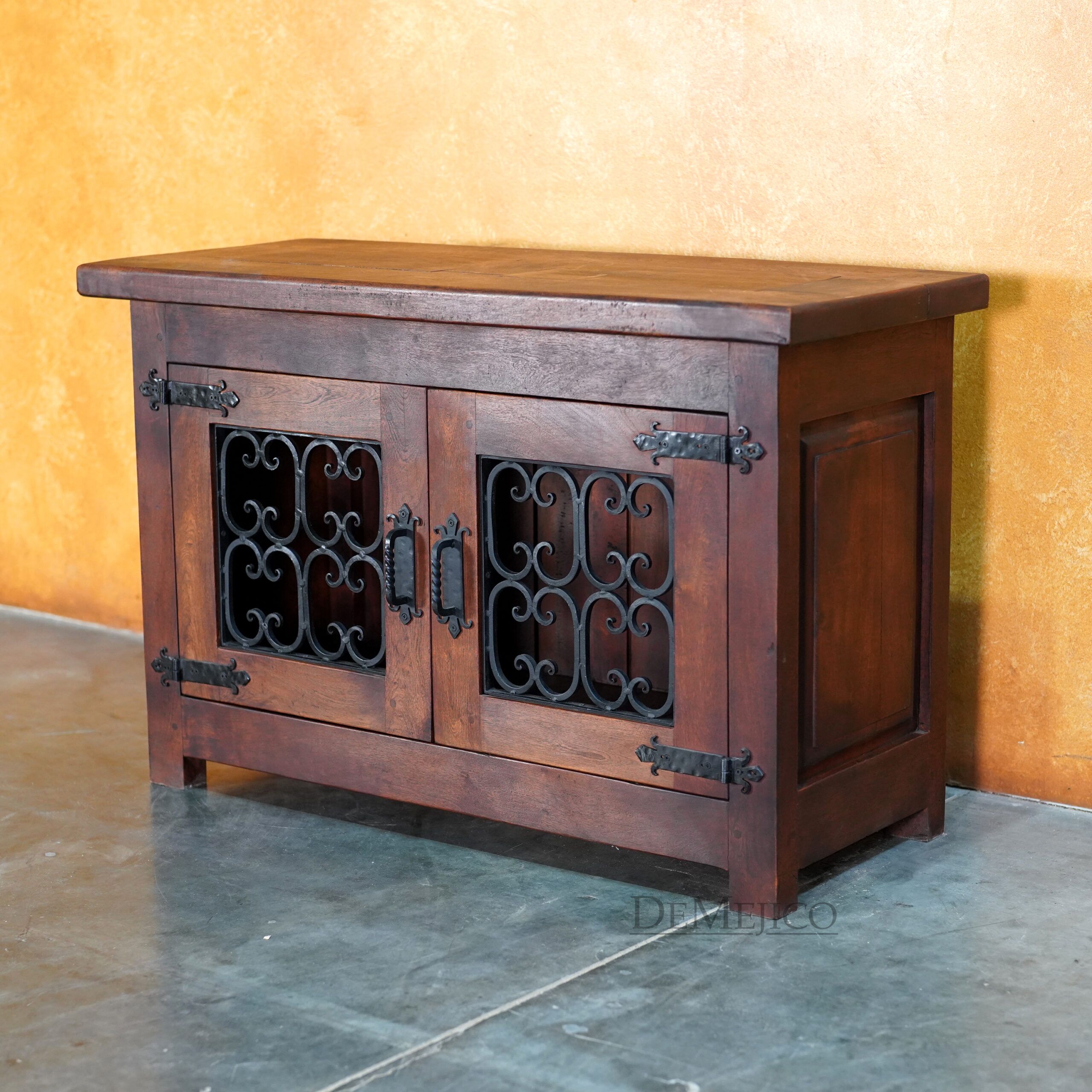 Espanola TV Stand, Mesquite Wood TV Stand - Demejico