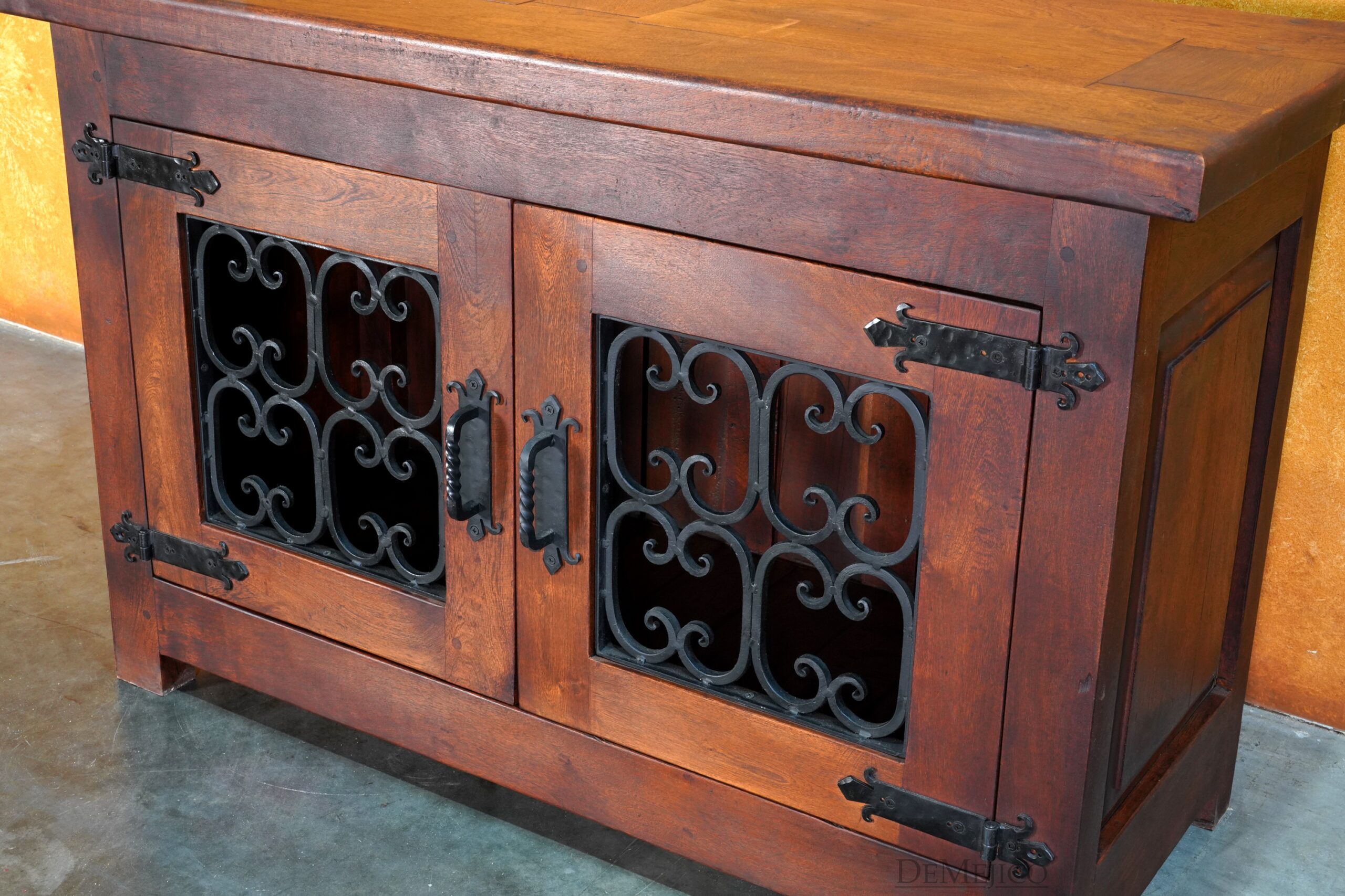 Espanola TV Stand, Mesquite Wood TV Stand - Demejico
