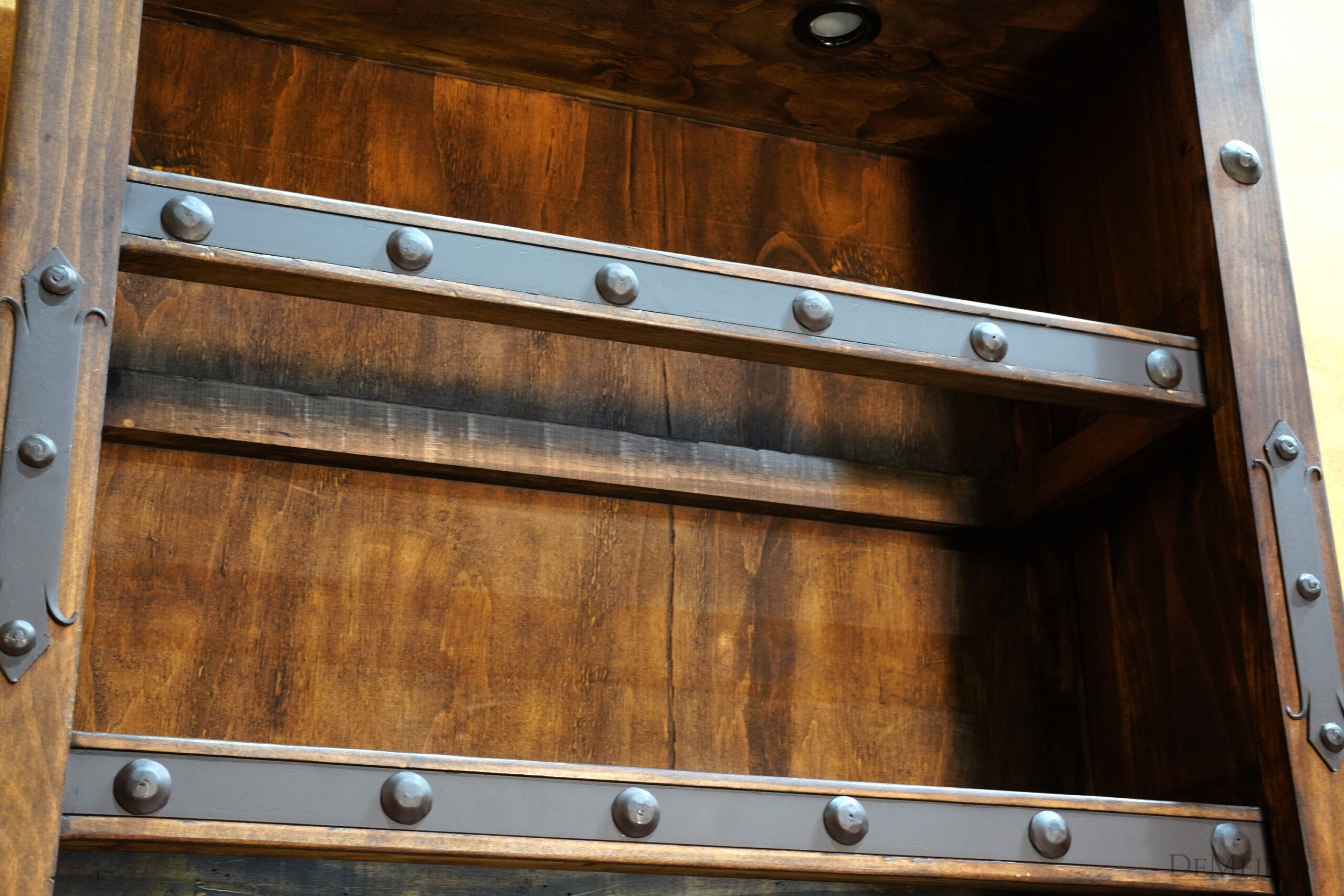 Cincel Illuminated Bookcase, Tooled Leather Bookcase, Spanish Bookcase