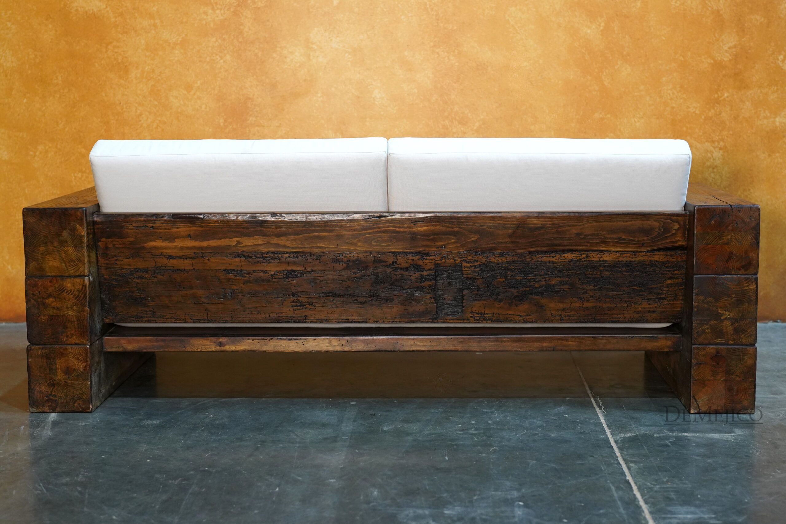 Vigas Sofa, Rustic Wood Frame Sofa - Demejico