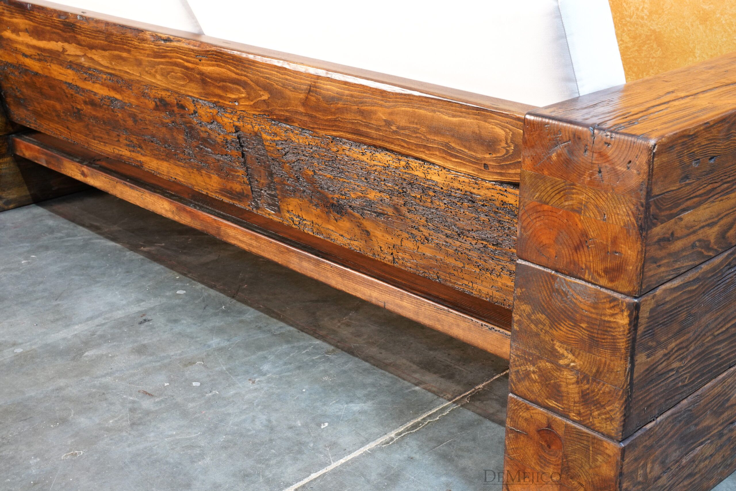 Vigas Sofa, Rustic Wood Frame Sofa - Demejico