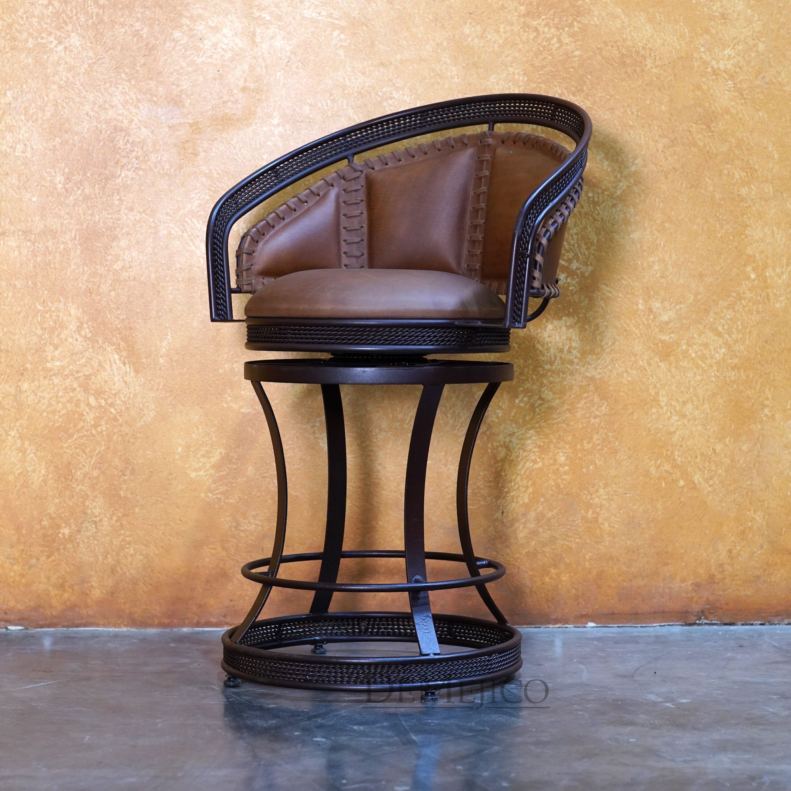 Iron Equipal Counter Stool, Spanish Counter Stool, Swivel Counter Stool