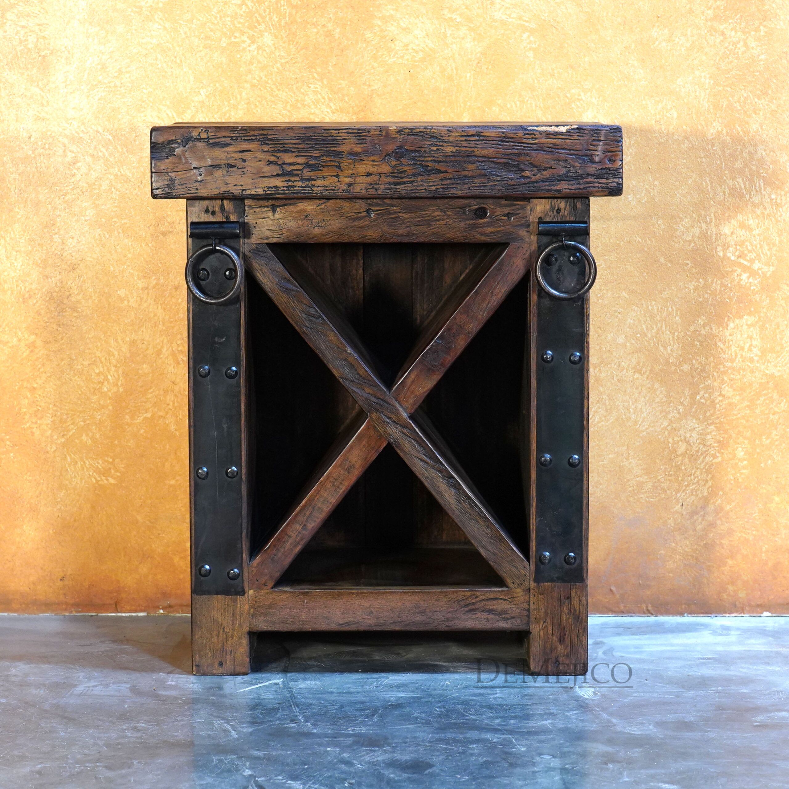 Ensenada Old Wood Wine Cabinet, Rustic Wine Rack, Rustic Wine Storage