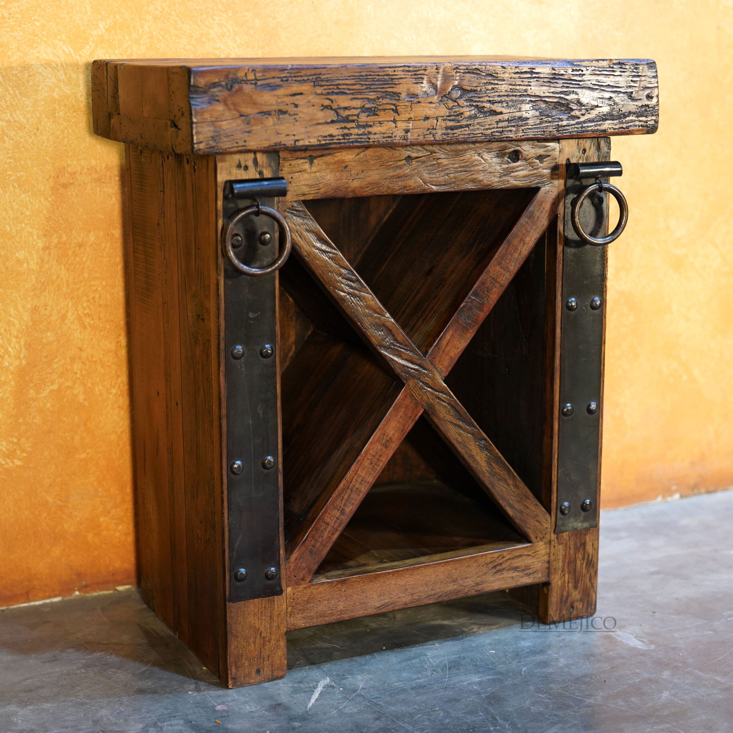 Ensenada Old Wood Wine Cabinet, Rustic Wine Rack, Rustic Wine Storage