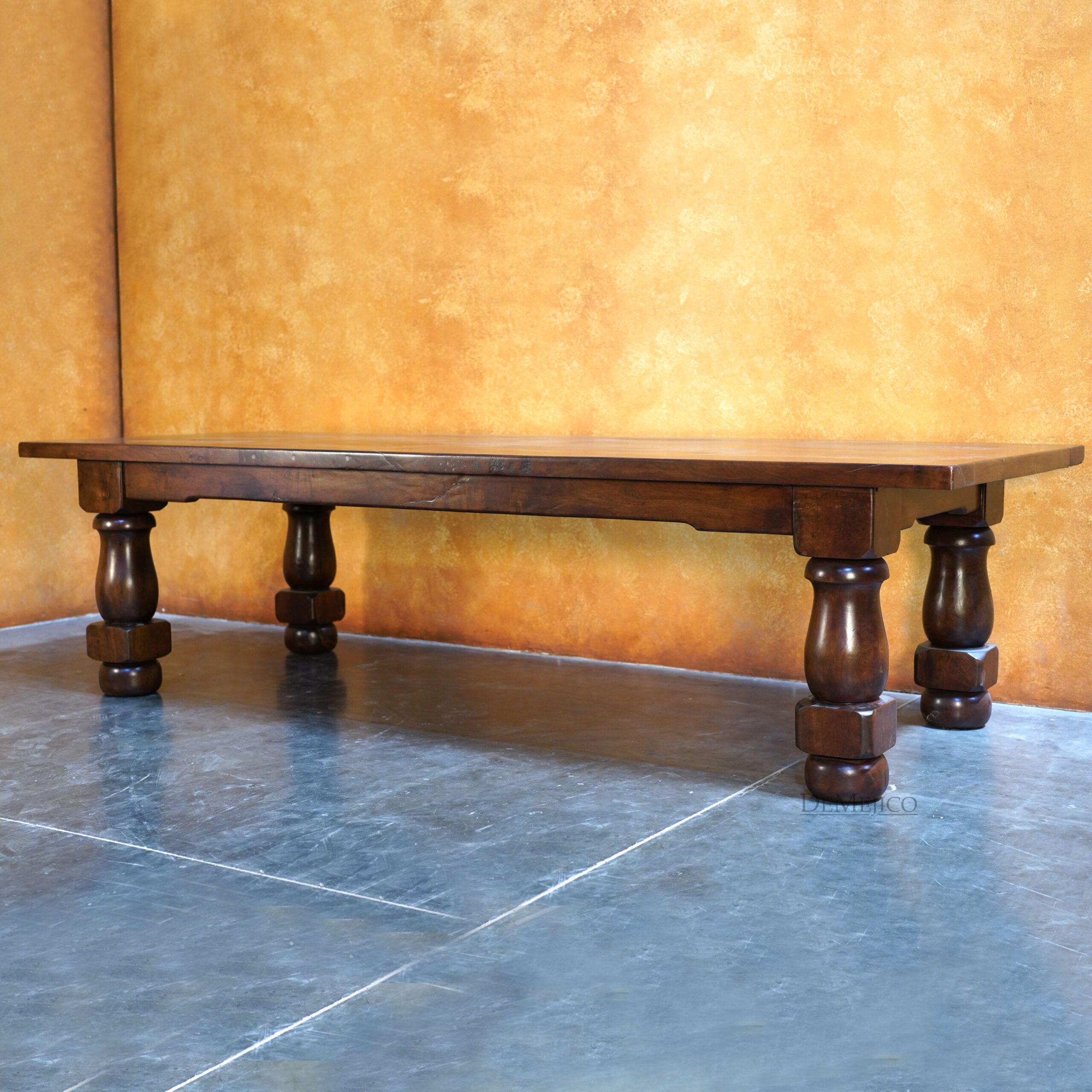 10ft Mesa Torno, Turned Leg Dining Table - Demejico