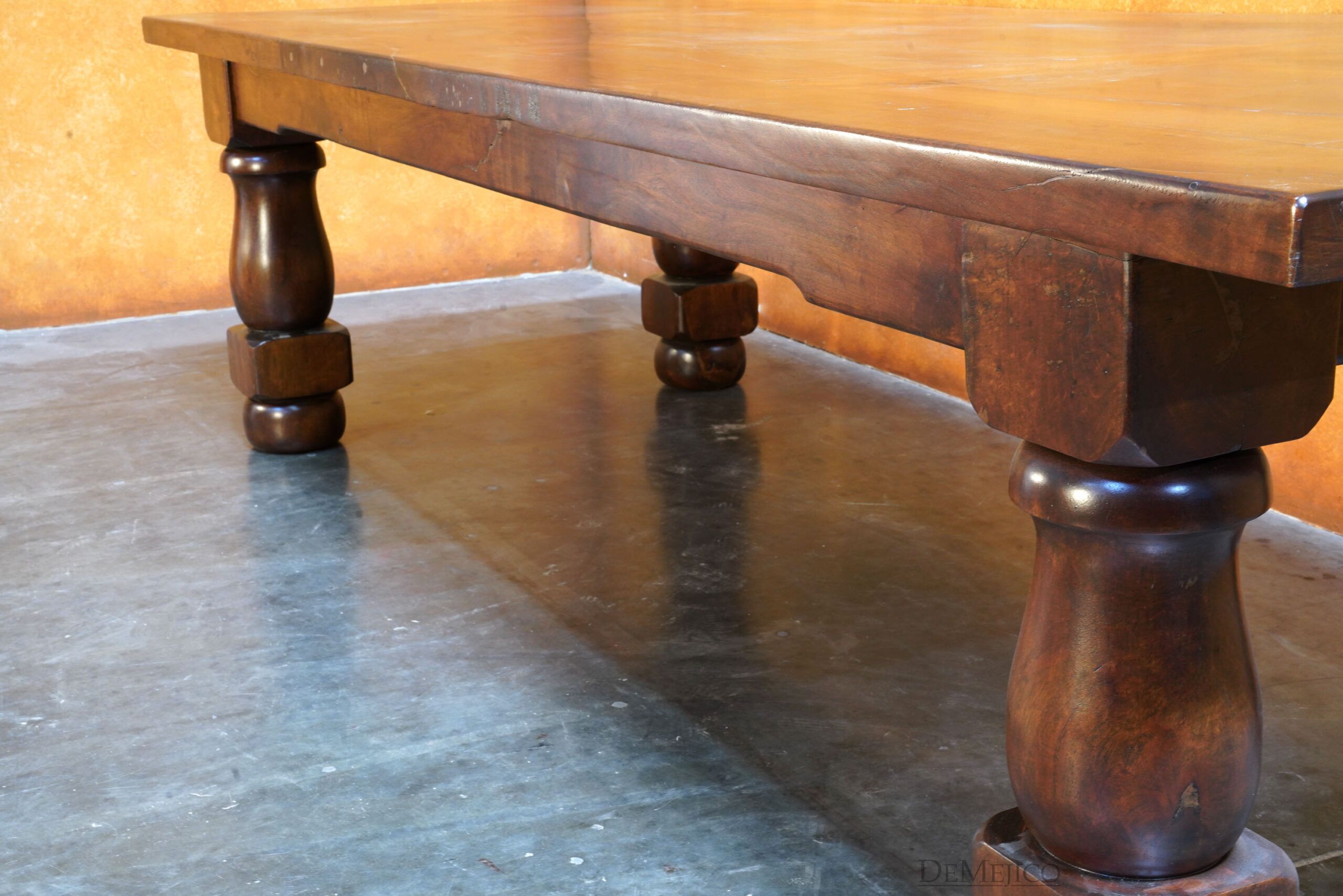 10ft Mesa Torno, Turned Leg Dining Table - Demejico
