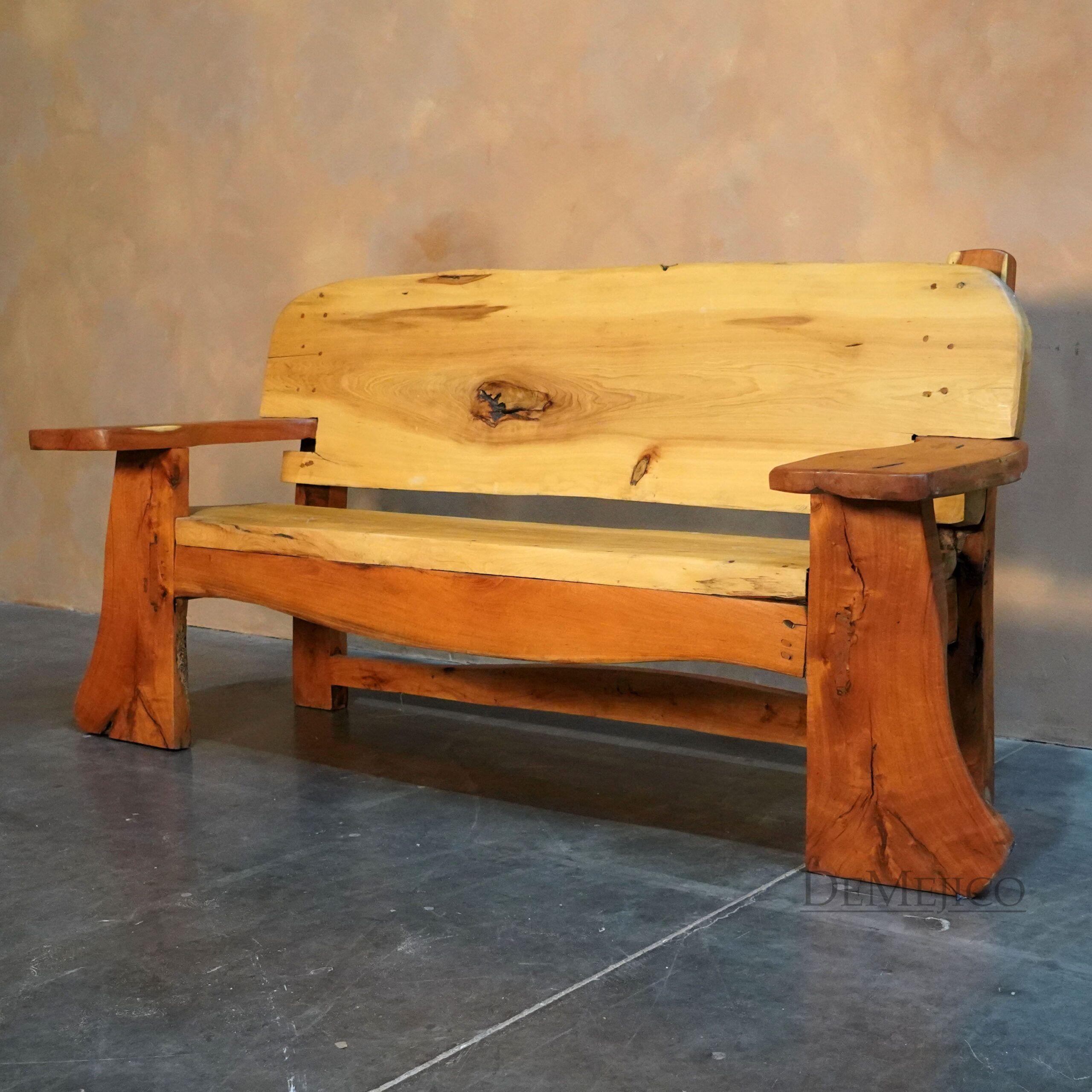 Live Edge Bench, Mesquite Slab Bench - Demejico