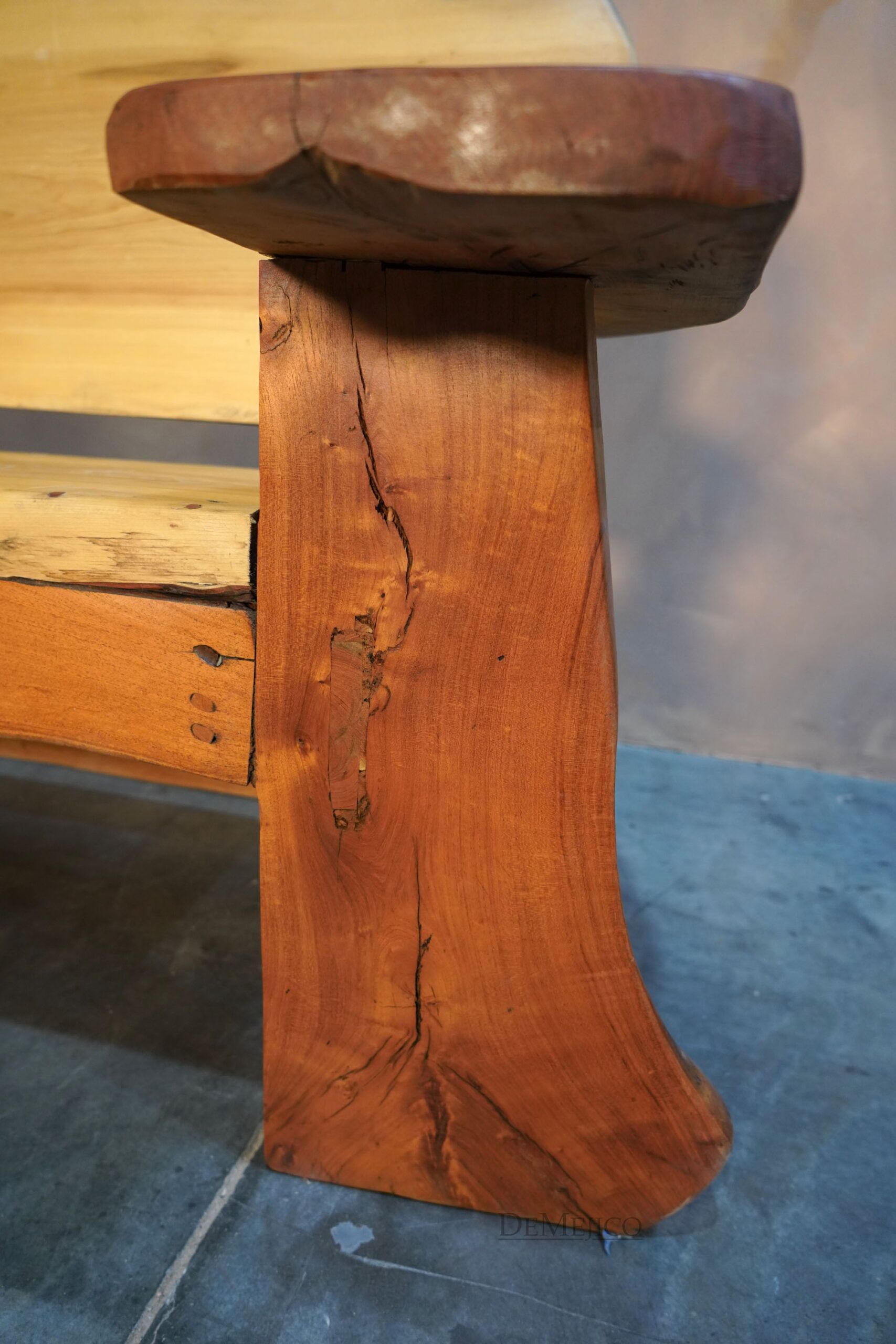 Live Edge Bench, Mesquite Slab Bench - Demejico