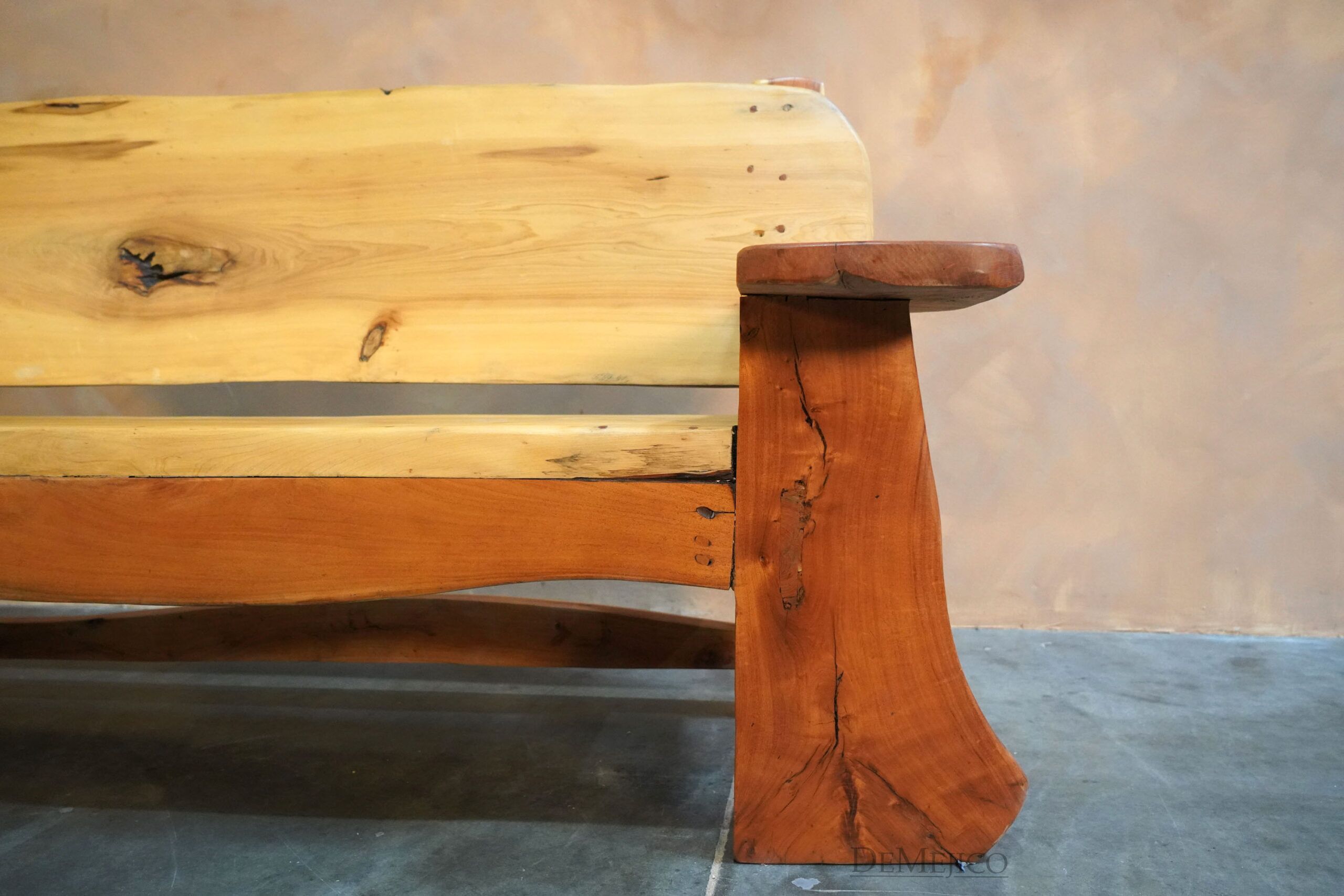 Live Edge Bench, Mesquite Slab Bench - Demejico