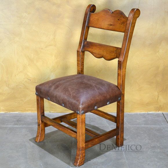 Mexican Style Ladder Back Chair with leather seat