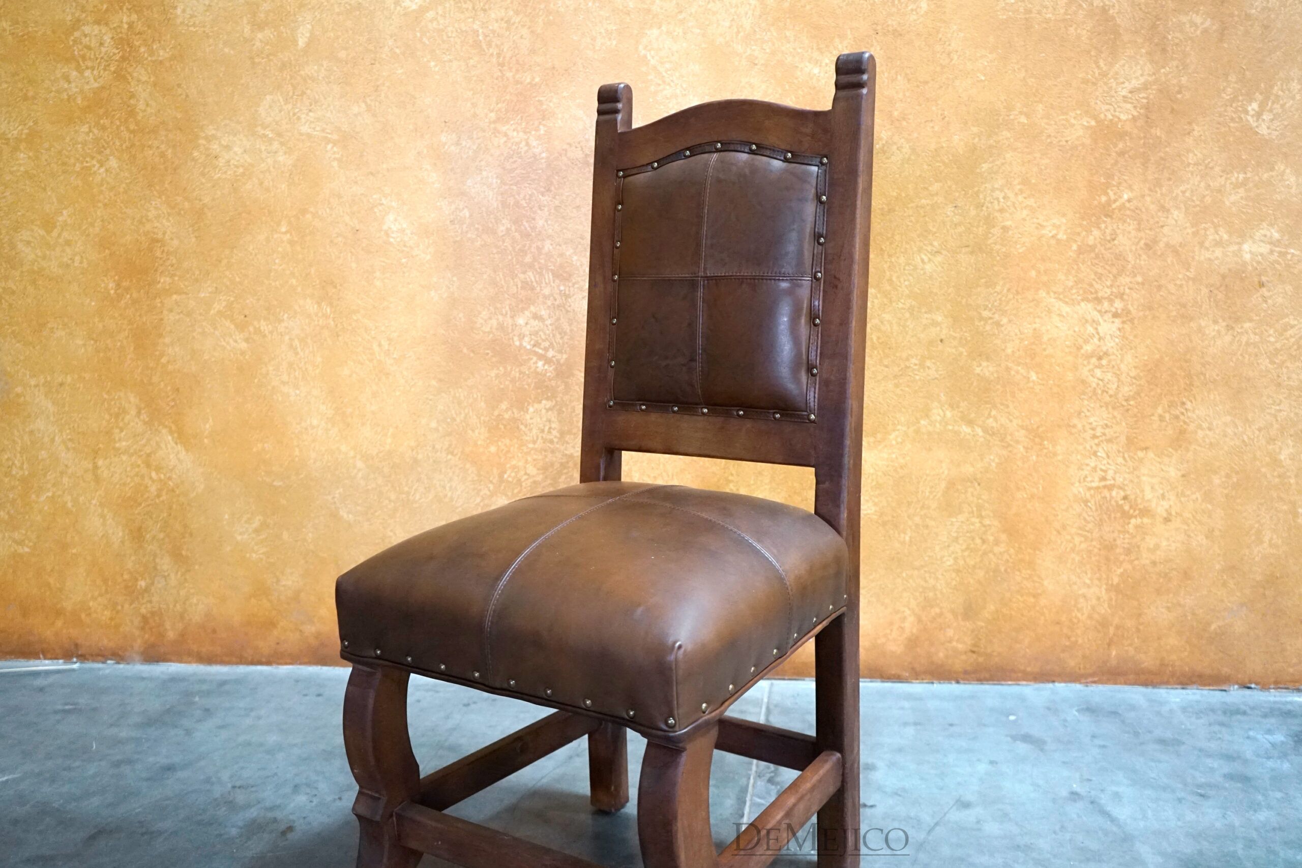 Spanish Leather Dining Chairs, Silla Santa Paula - Demejico