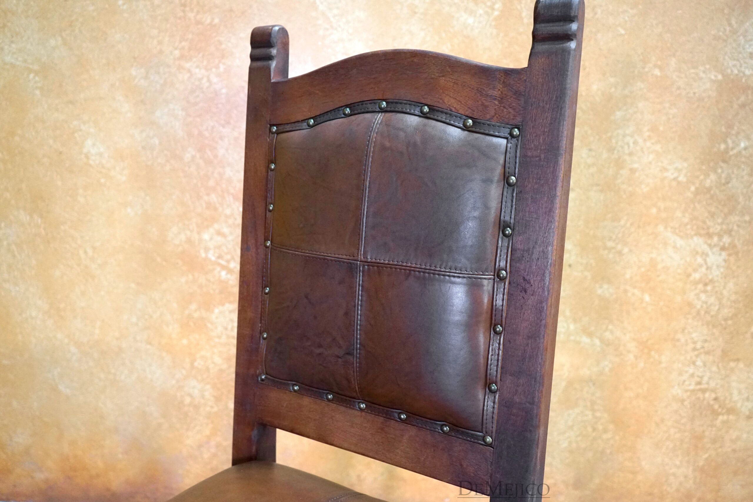 Spanish Leather Dining Chairs, Silla Santa Paula - Demejico