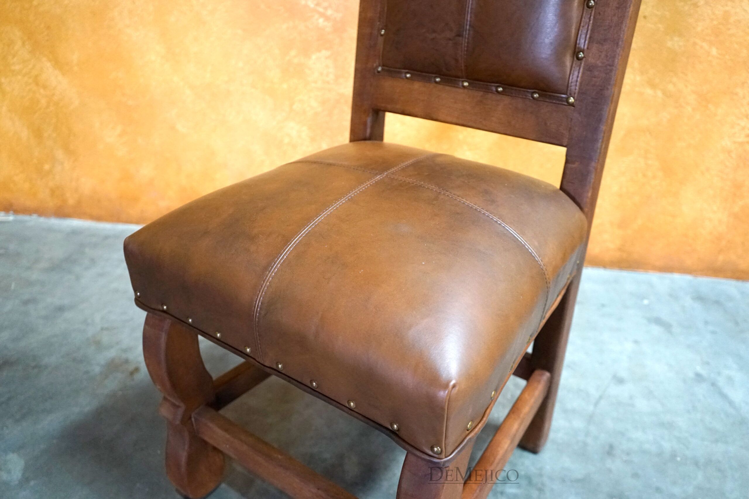 Spanish Leather Dining Chairs, Silla Santa Paula - Demejico