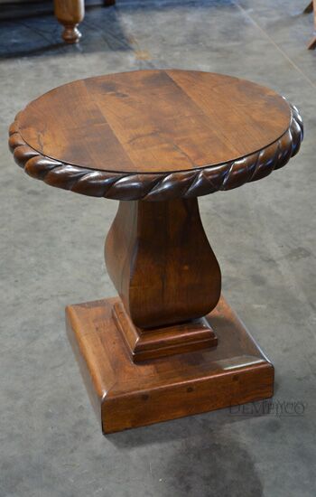 round wood end table