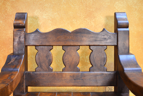 Old Mexico Bench Single Seater Bench, Spanish Bench, Spanish Colonial Chairs