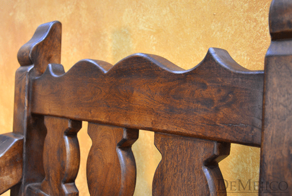 Old Mexico Bench Single Seater Bench, Spanish Bench, Spanish Colonial Chairs