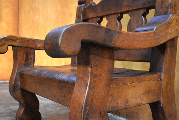 Old Mexico Bench Single Seater Bench, Spanish Bench, Spanish Colonial Chairs
