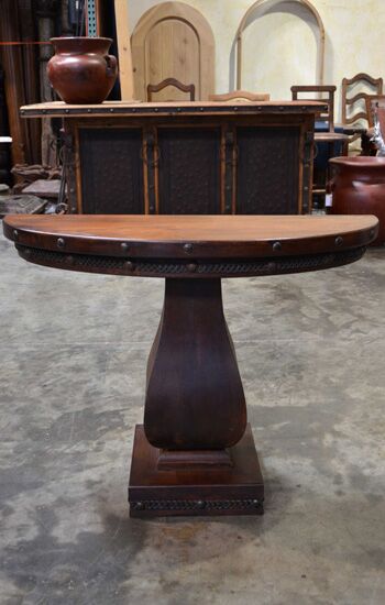 half circle console table