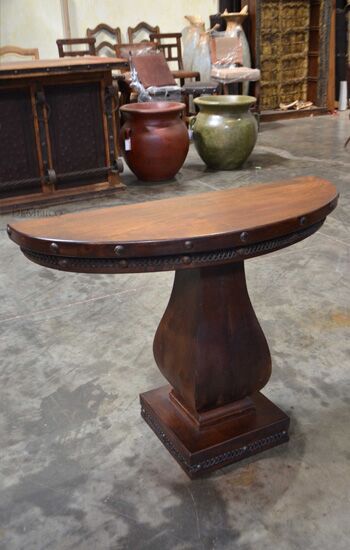 half circle console table