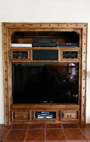 rustic built in entertainment center