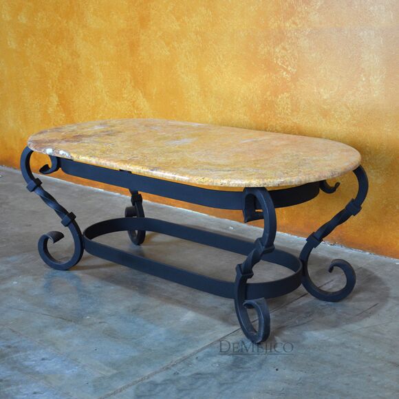 mediterranean iron coffee table