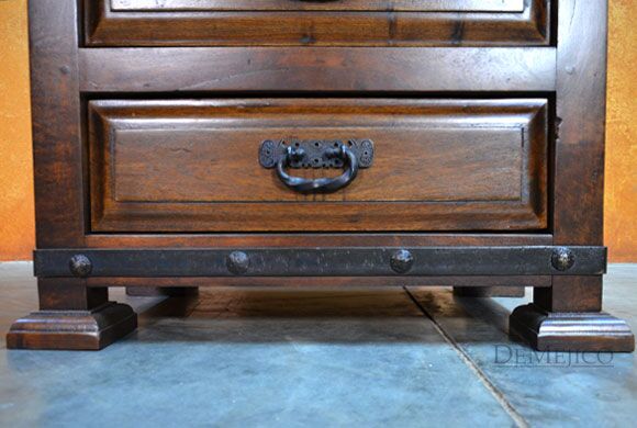 Mesquite Nightstand, 3 Drawers, Bedside Table