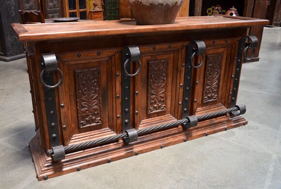 mesquite carved bar