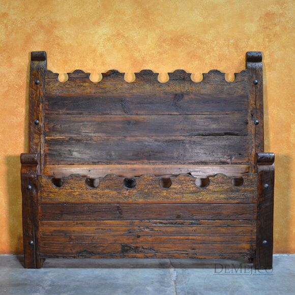 rustic headboard, Mexican style bed, Old Door Bed made from distressed wood
