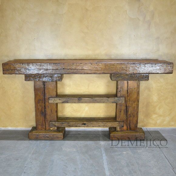 rustic wood console table