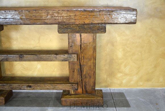 rustic wood console table