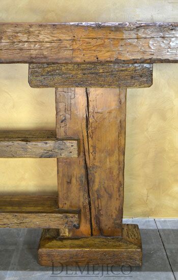 rustic wood console table
