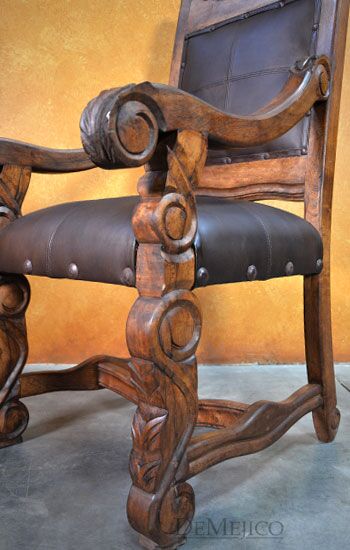 spanish carved dining chair