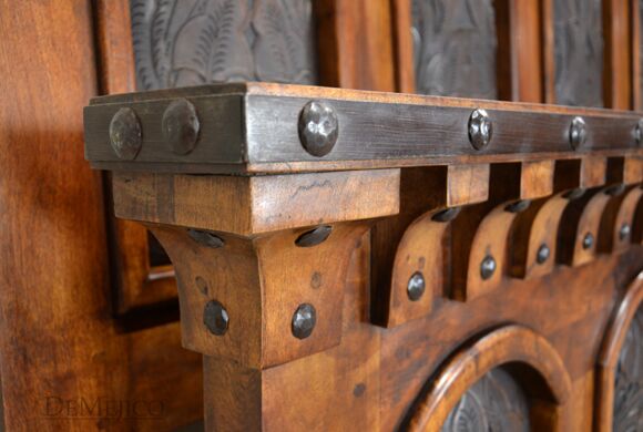 Tooled Leather Bed, Tall Headboard