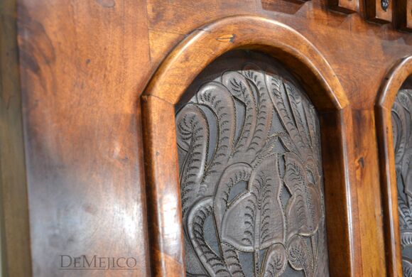 Tooled Leather Bed, Tall Headboard