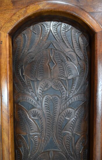 Tooled Leather Bed, Tall Headboard