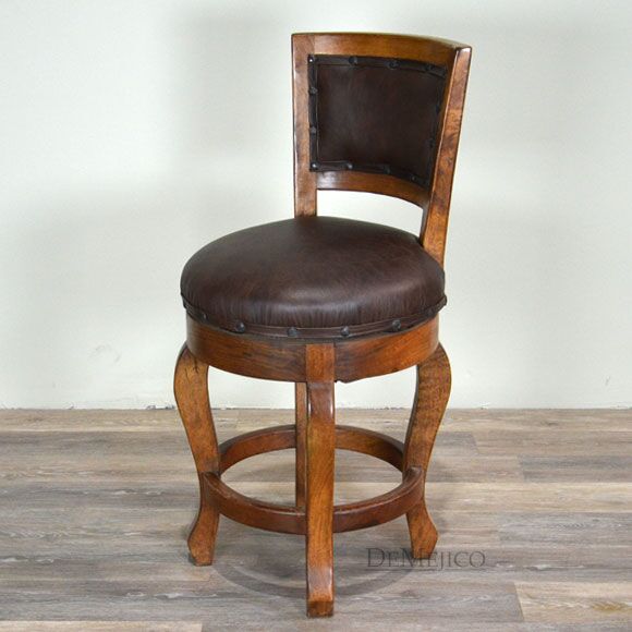 Spanish Barstool, Contemporary Stool, Vintage Leather Barstool