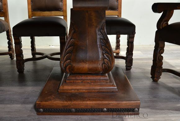 Mesa Hoja with Copper Top, Spanish Style Dining Table