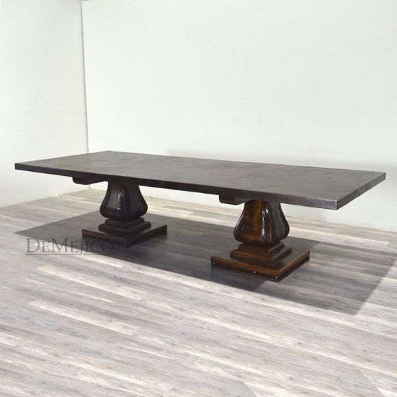 Mesa Hoja with Copper Top, Spanish Style Dining Table