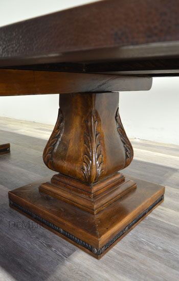 Mesa Hoja with Copper Top, Spanish Style Dining Table