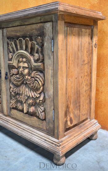 Bigoton Hand Carved Buffet Table, Spanish Buffet