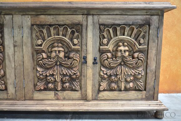 Bigoton Hand Carved Buffet Table, Spanish Buffet