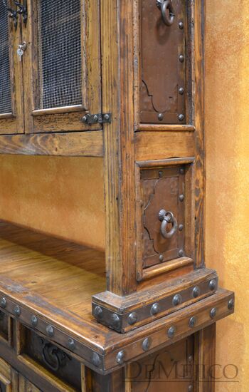 Antigua Hutch, Rustic Hutch, Rustic Spanish Style