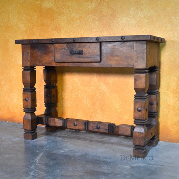 Consola Diamante, Old World Console Table, Mesquite Console Table