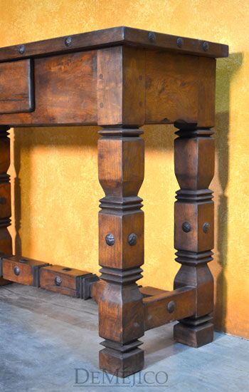 Consola Diamante, Old World Console Table, Mesquite Console Table