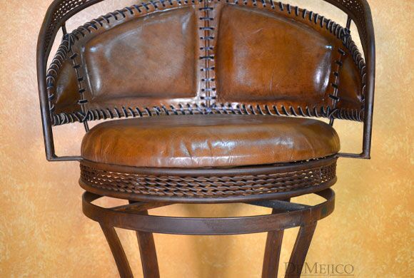 Iron Equipal Barstool, Spanish Barstool, Swivel Barstool