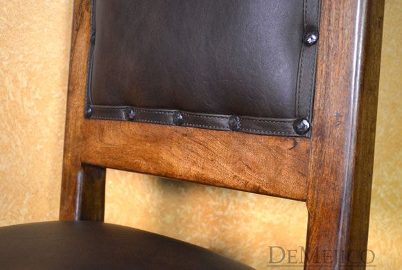 Silla Casa Torcida, Spanish Leather Chair, Leather Dining Chair
