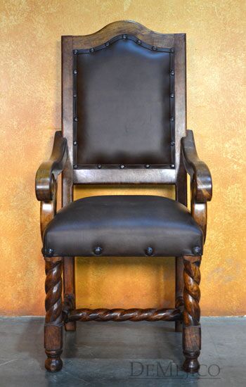 Silla Casa Torcida, Spanish Leather Chair, Leather Dining Chair