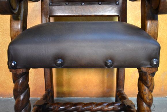 Silla Casa Torcida, Spanish Leather Chair, Leather Dining Chair